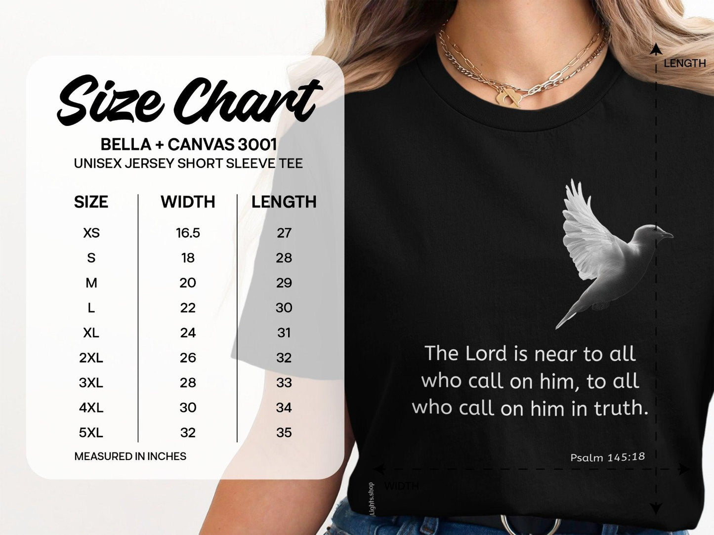 Walking Lights' Biblical Collection T-shirt and Sweatshirt featuring the message - The Lord Is Near To All Who Call On Him T-Shirts - Walking Lights