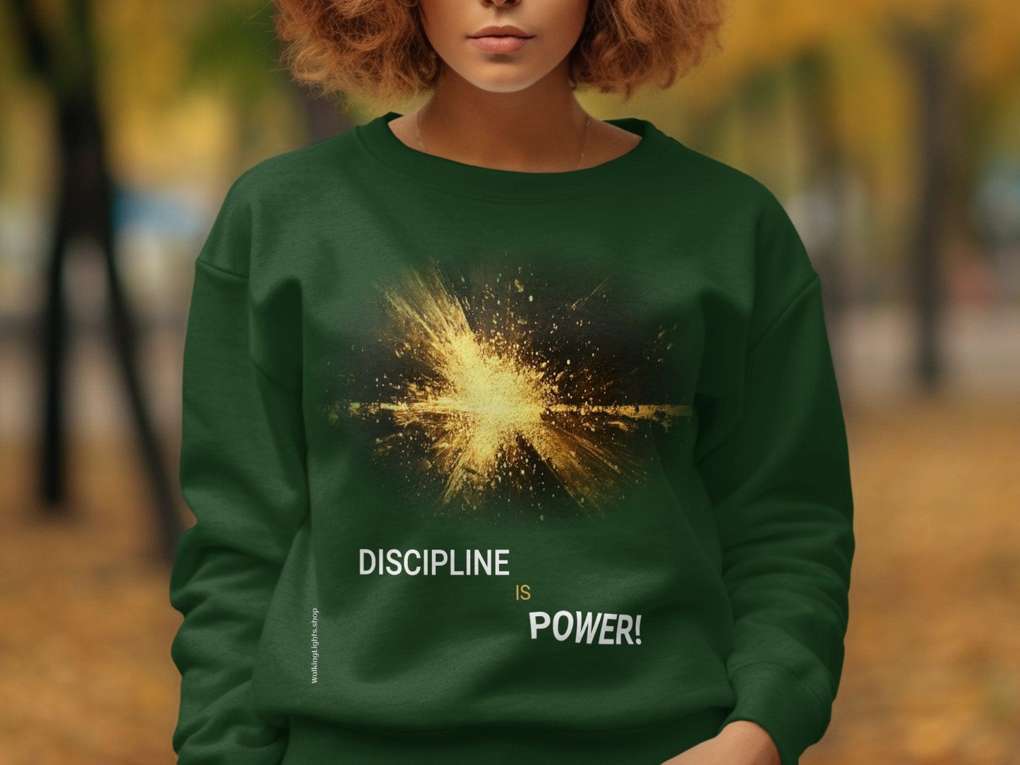 From Walking Light's Motivational Collection - Discipline Is Power T-shirt and Sweatshirt. - Walking Lights