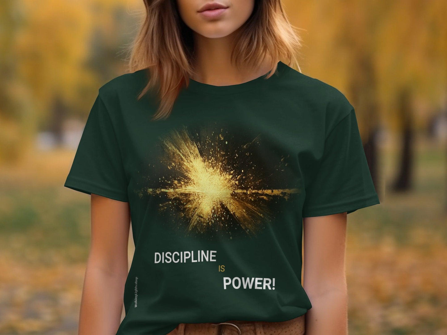 From Walking Light's Motivational Collection - Discipline Is Power T-shirt and Sweatshirt. - Walking Lights