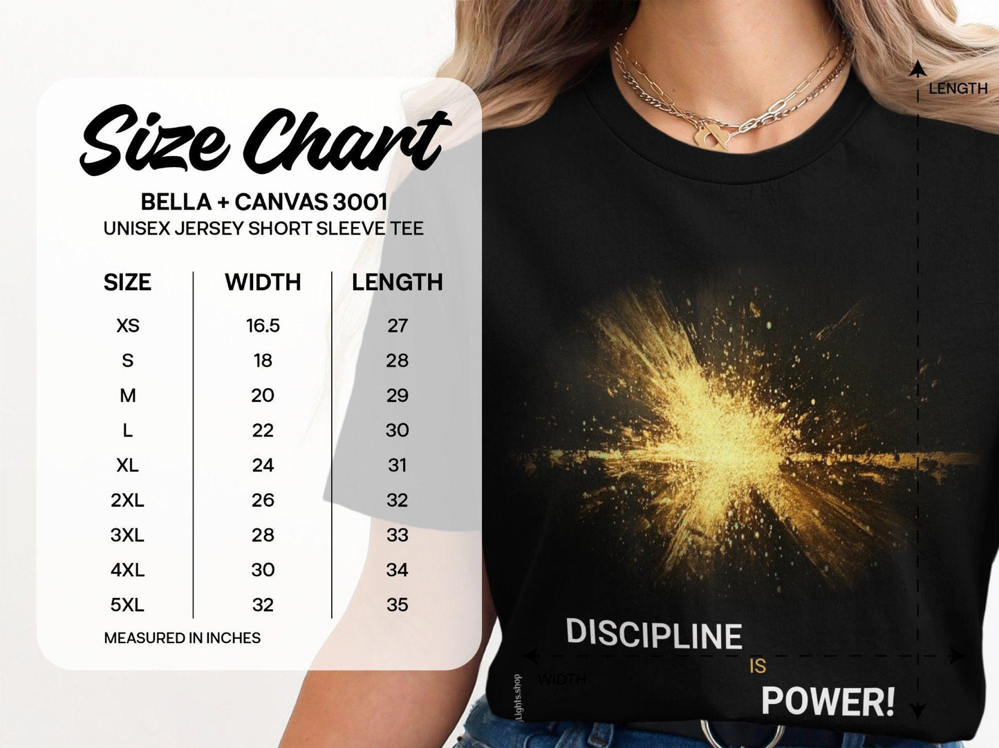 From Walking Light's Motivational Collection - Discipline Is Power T-shirt and Sweatshirt. - Walking Lights